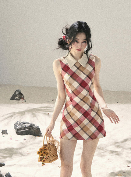 Vintage Plaid Check Dress