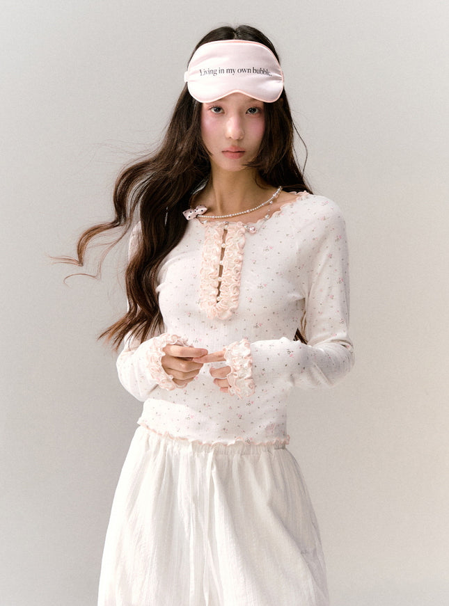 Milk Flower Ruffle Top