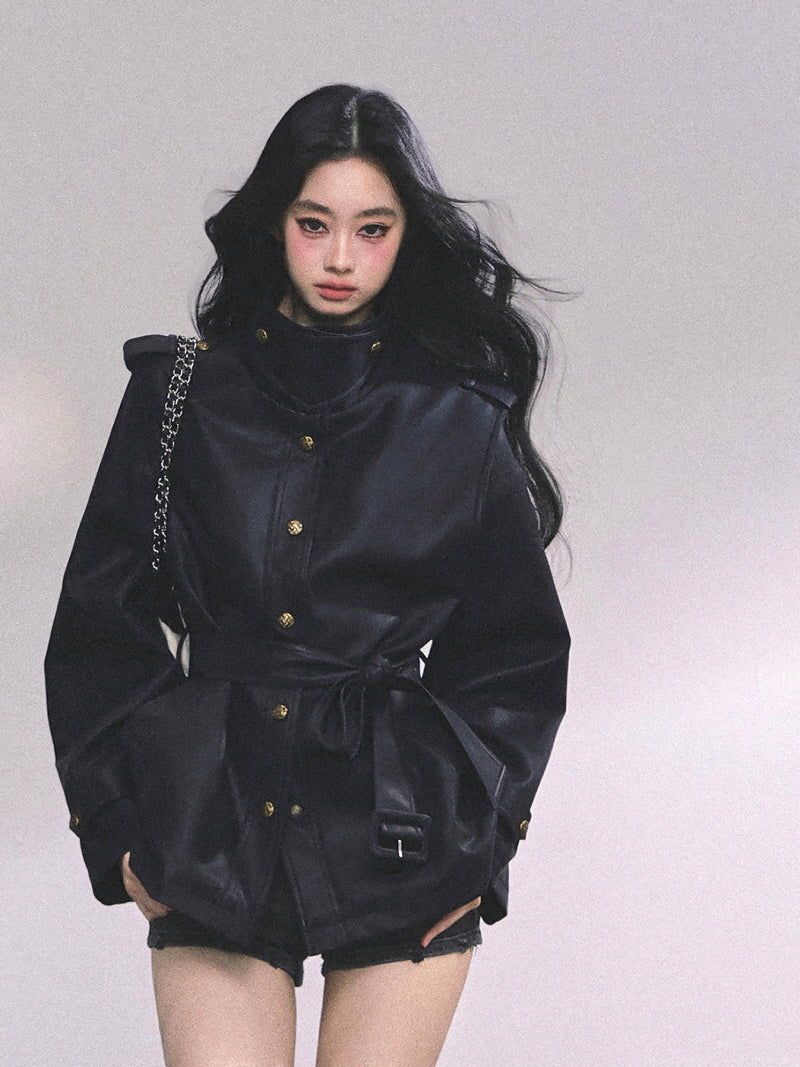 Command Charm Leather Jacket - Black – KPoupee