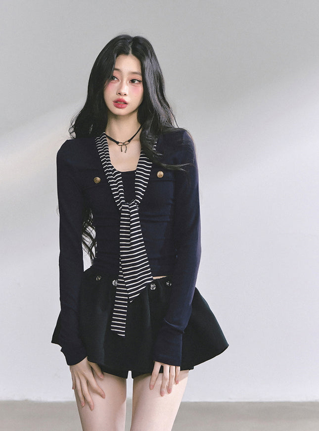 Marine Line Slim Top - Navy