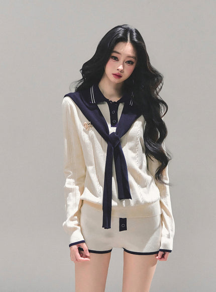 Preppy Twin Knit Ensemble Set