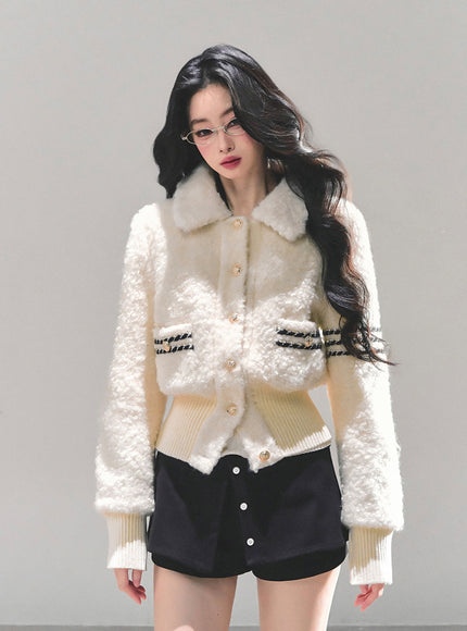 Bouclé Pearl Button Jacket