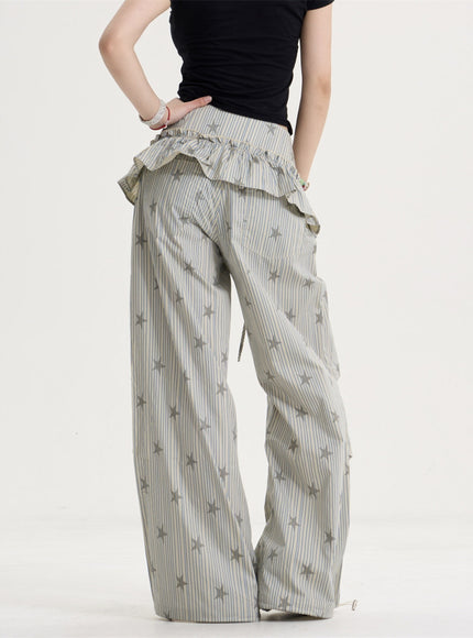 Vintage Star Stripe Loose Pants
