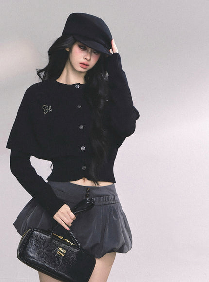 Parisienne Cape Cardigan - Black