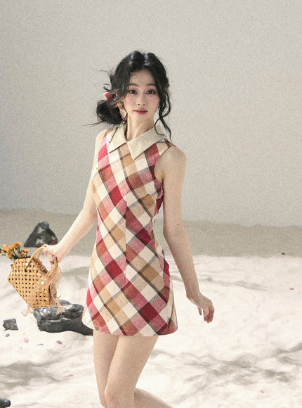 Vintage Plaid Check Dress
