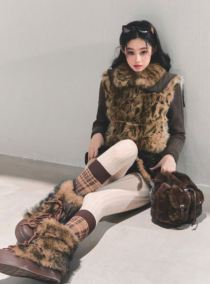 Wild Fawn Fur Knit Jacket