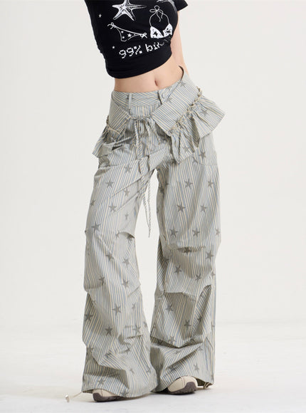 Vintage Star Stripe Loose Pants