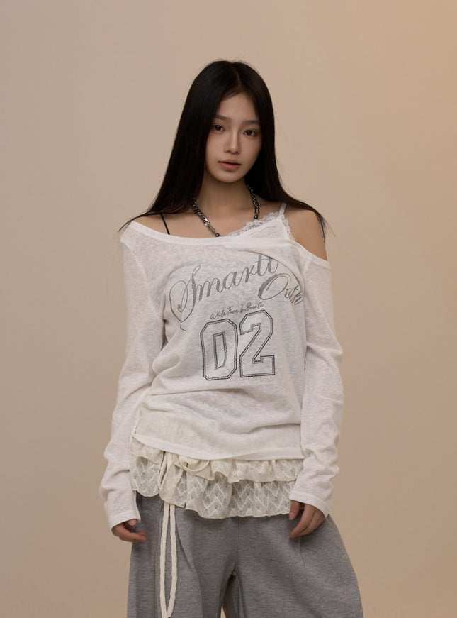 Manhattan 02 Off-Shoulder Tee - White