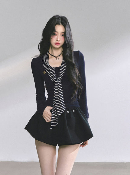 Marine Line Slim Top - Navy