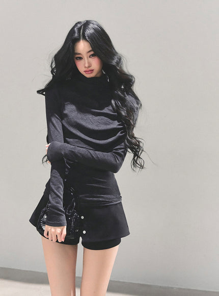 Sculpted Silhouette High-Neck Top