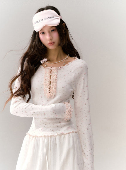 Milk Flower Ruffle Top