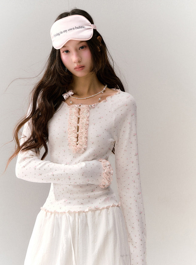 Milk Flower Ruffle Top