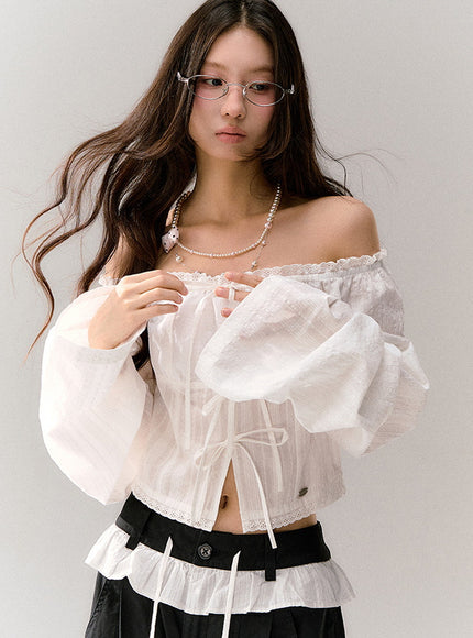 Cloud Ribbon Off-Shoulder Top