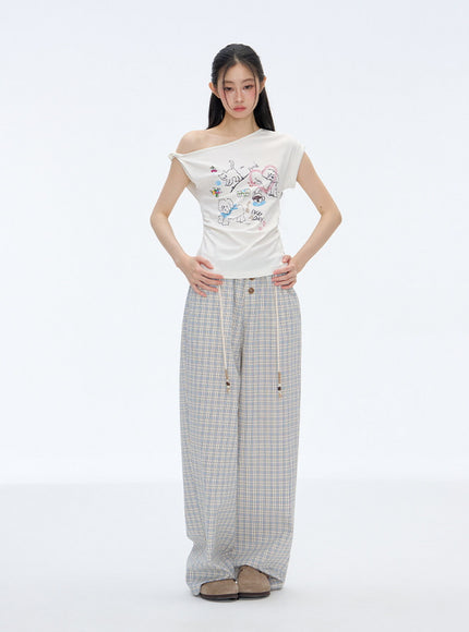 Loose Check Lounge Pants