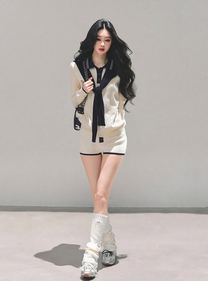 Preppy Twin Knit Ensemble Set