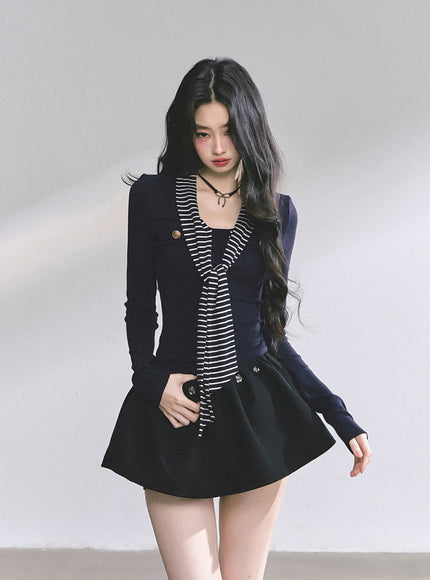 Marine Line Slim Top - Navy