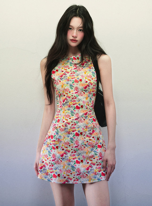 Color Bloom Garden Mini Dress
