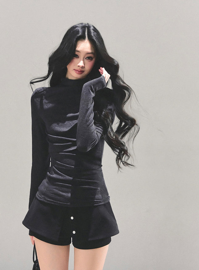 Sculpted Silhouette High-Neck Top