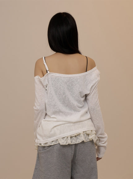 Manhattan 02 Off-Shoulder Tee - White