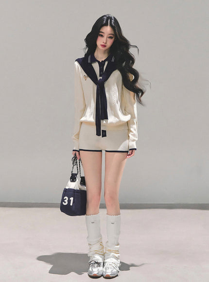 Preppy Twin Knit Ensemble Set