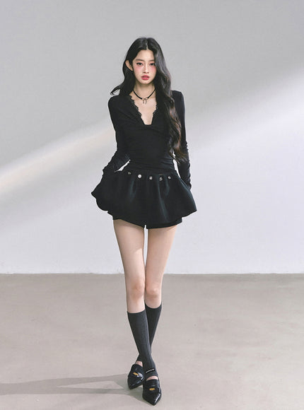 Luna Satin Top - Black