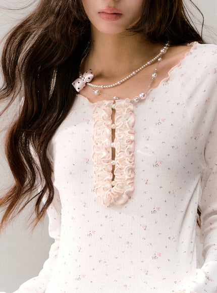 Milk Flower Ruffle Top