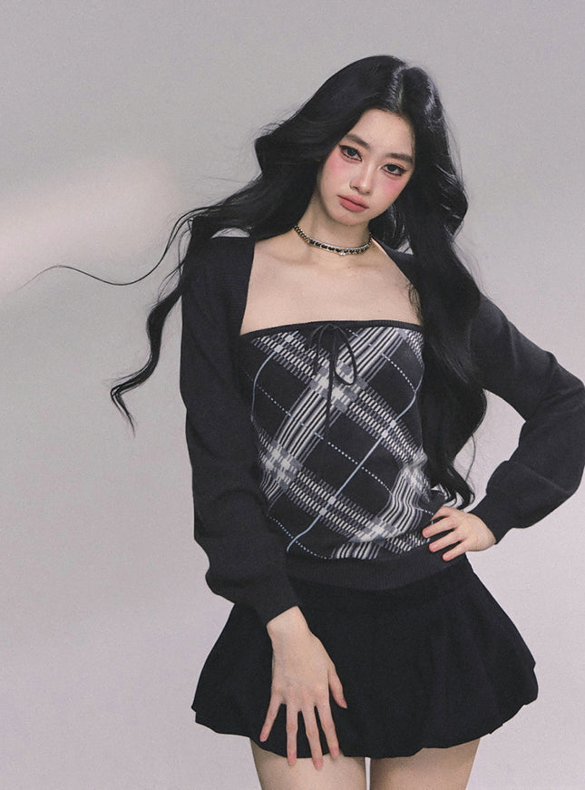 Argyle Tube & Bolero Set
