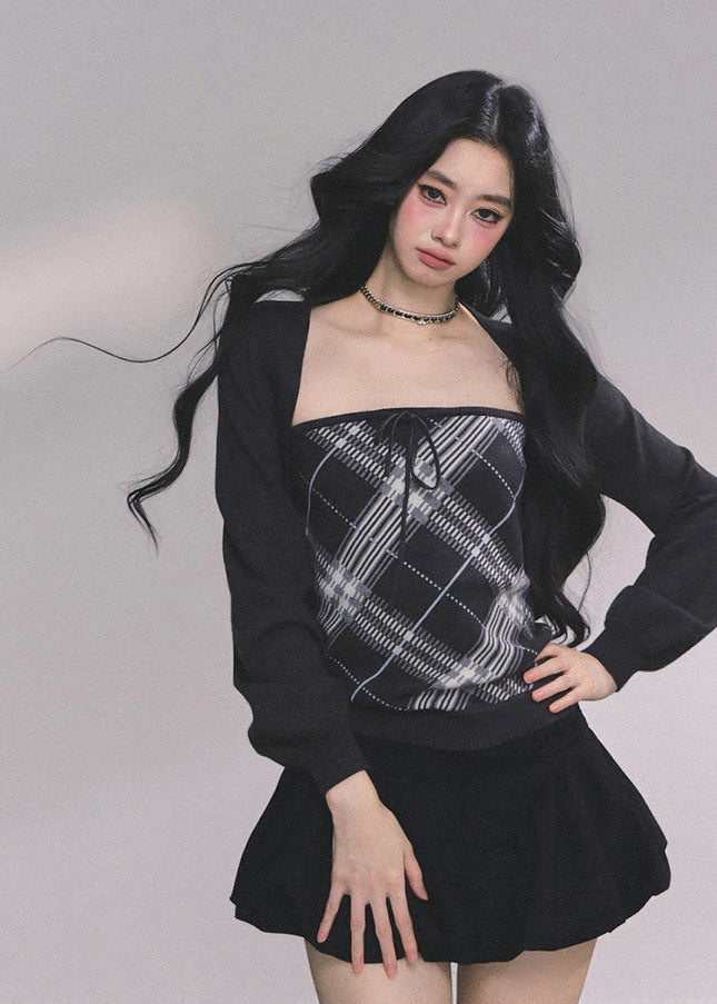 Argyle Tube & Bolero Set