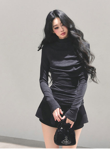 Sculpted Silhouette High-Neck Top