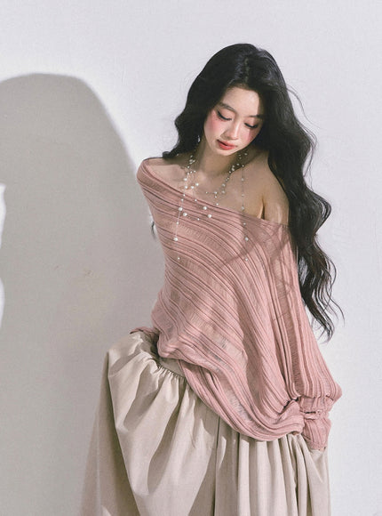 Poetic Flow Knit Top - Pink