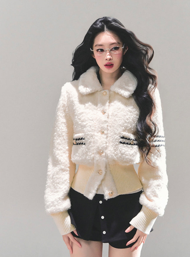 Bouclé Pearl Button Jacket