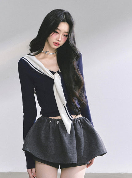 Sweet Class Top - Navy