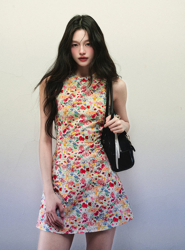 Color Bloom Garden Mini Dress