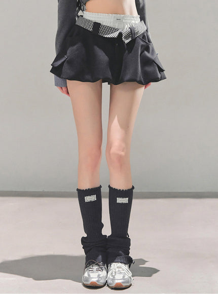 Street Check Overlay Shorts - Gray