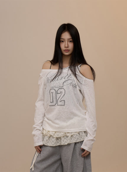 Manhattan 02 Off-Shoulder Tee - White