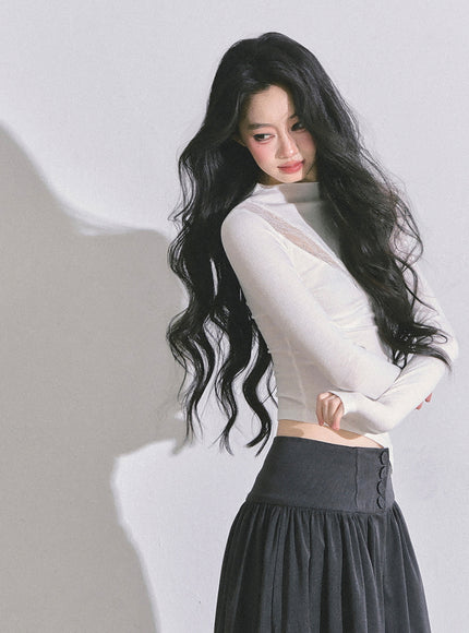 Bloom Lace V-Drape Top - White