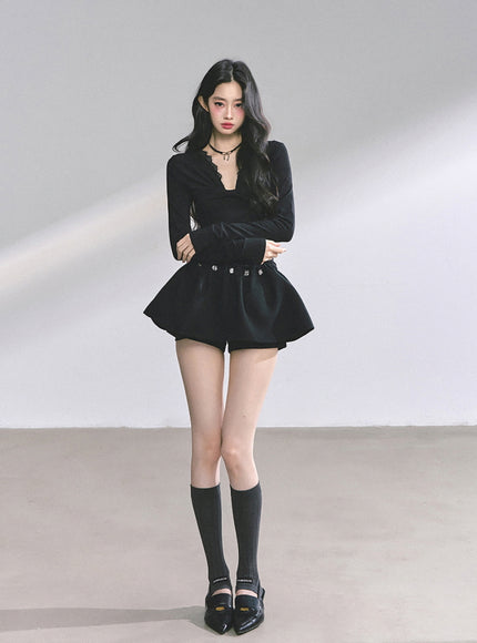 Luna Satin Top - Black