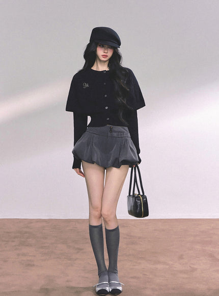 Parisienne Cape Cardigan - Black