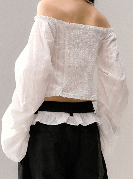 Cloud Ribbon Off-Shoulder Top