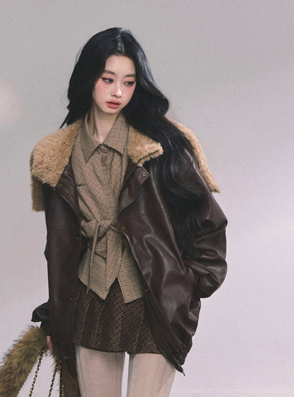 Café Aero Leather Jacket