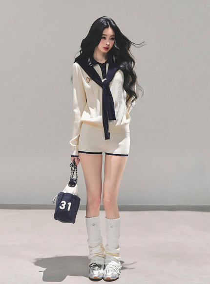 Preppy Twin Knit Ensemble Set