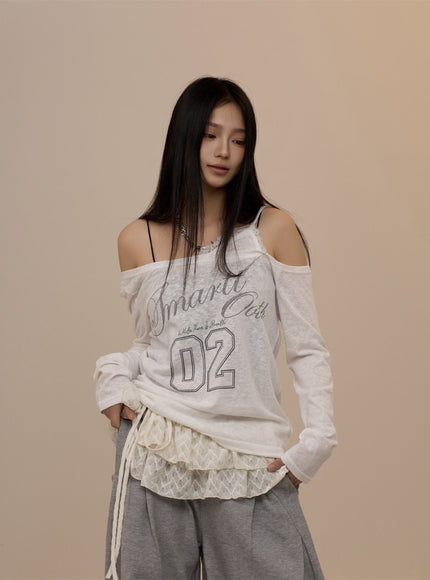 Manhattan 02 Off-Shoulder Tee - White