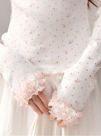 Milk Flower Ruffle Top