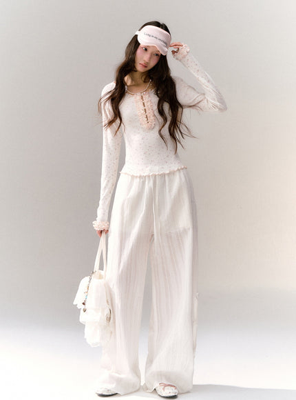 Milk Flower Ruffle Top