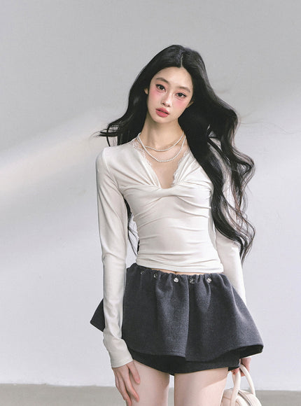 Luna Satin Top - White