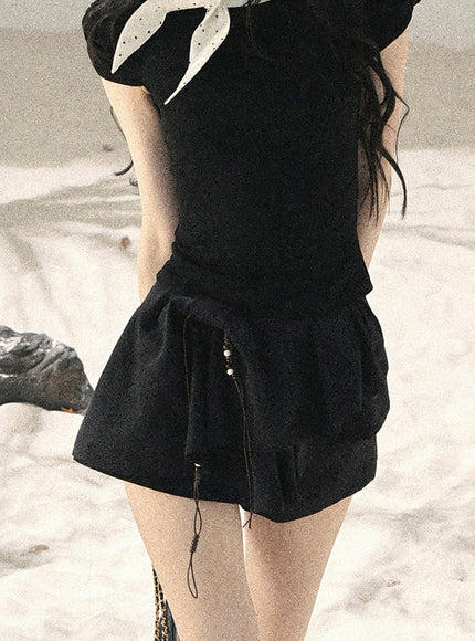 Willow Ruffle Skort - Black