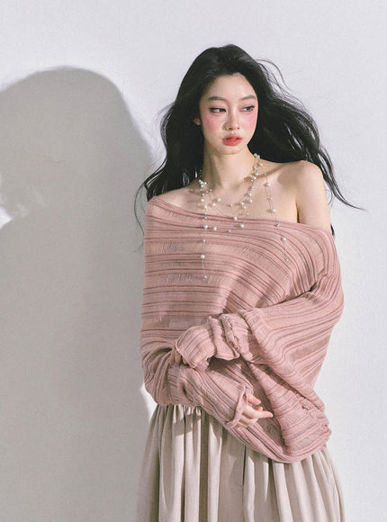 Poetic Flow Knit Top - Pink