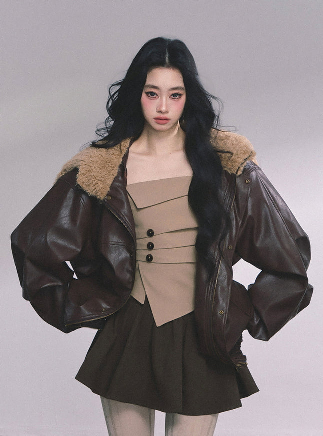 Café Aero Leather Jacket