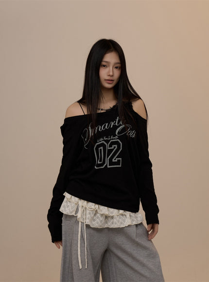 Manhattan 02 Off-Shoulder Tee - Black