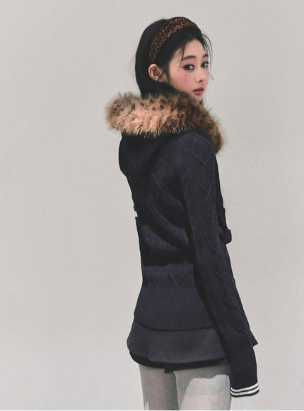 Faux Fur Academy Jacket - Black